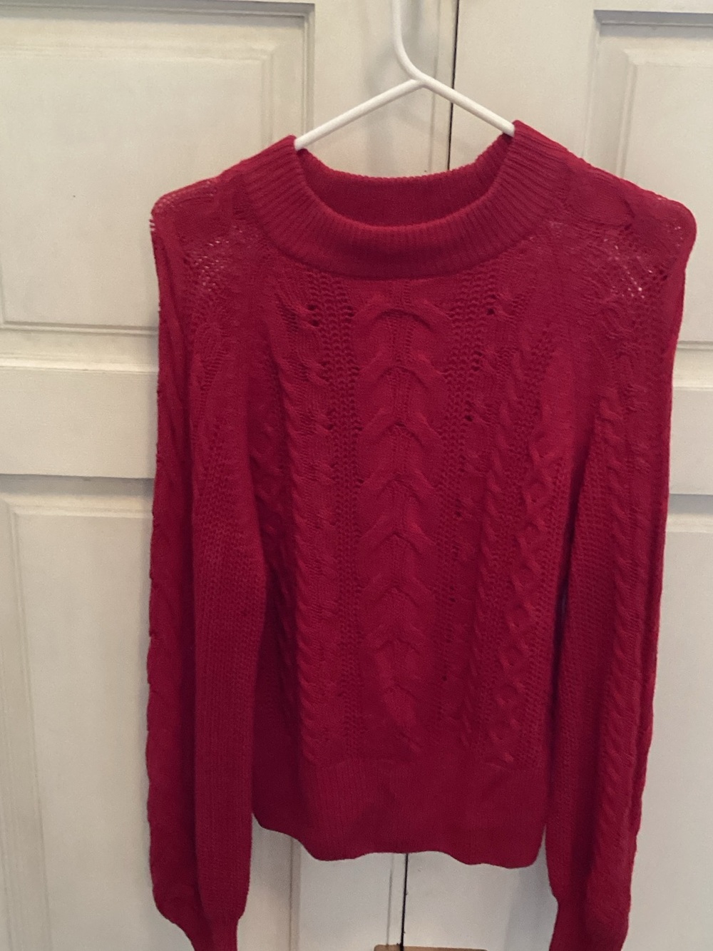 Ambiance Red Cable Knit Turtleneck Sweater